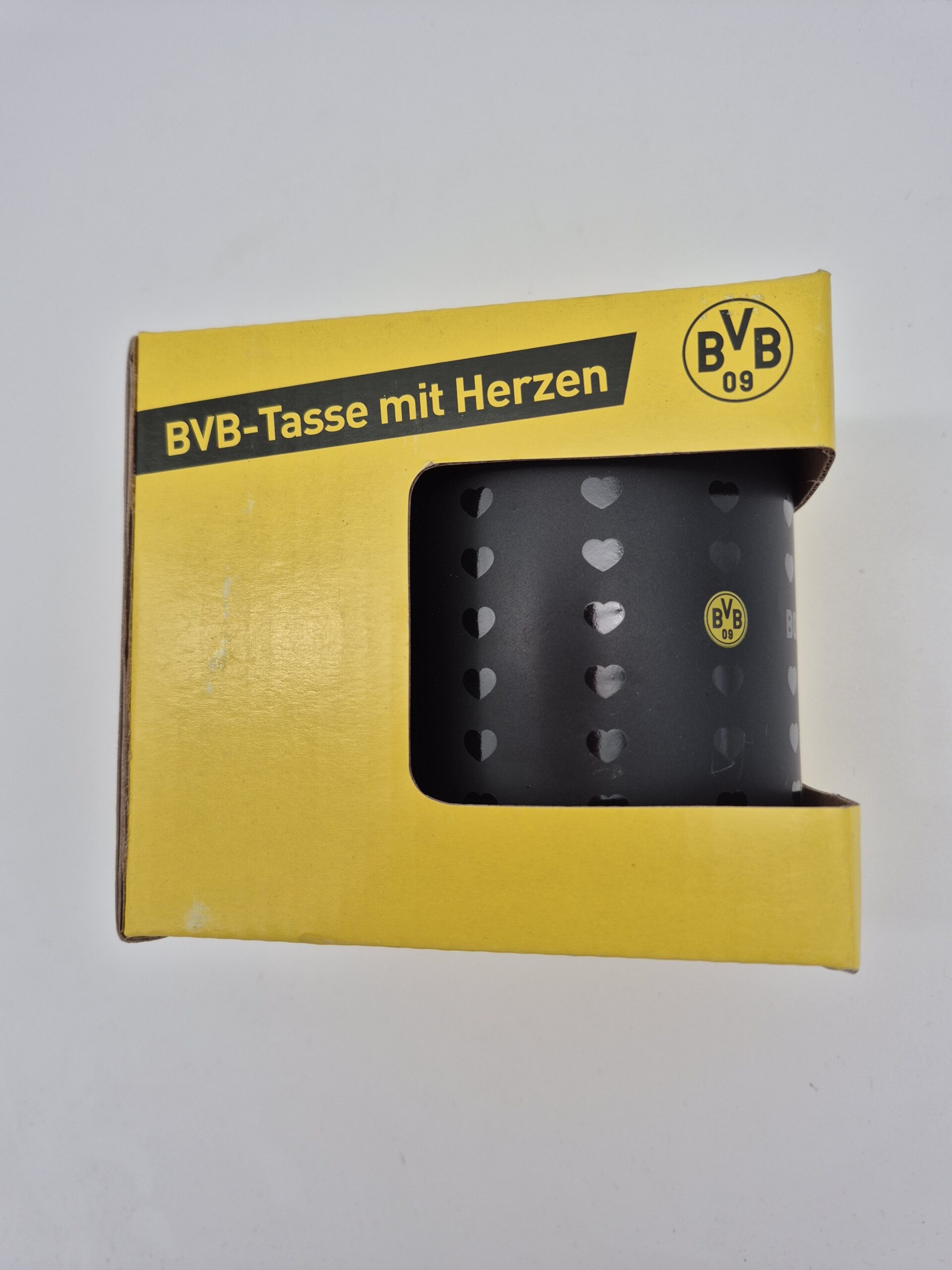 BVB- Tasse mit Herzen (Echter Fanartikel von Borussia Dortmund)