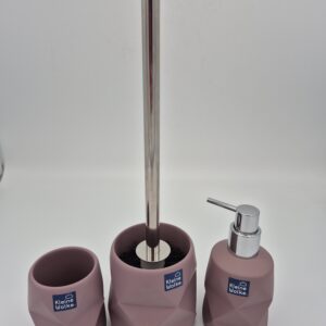 3-teiliges Set: Enthält: 1 Seifenspender, 1 Toilettenbürste mit Halter, 1 Zahnputzbecher.
