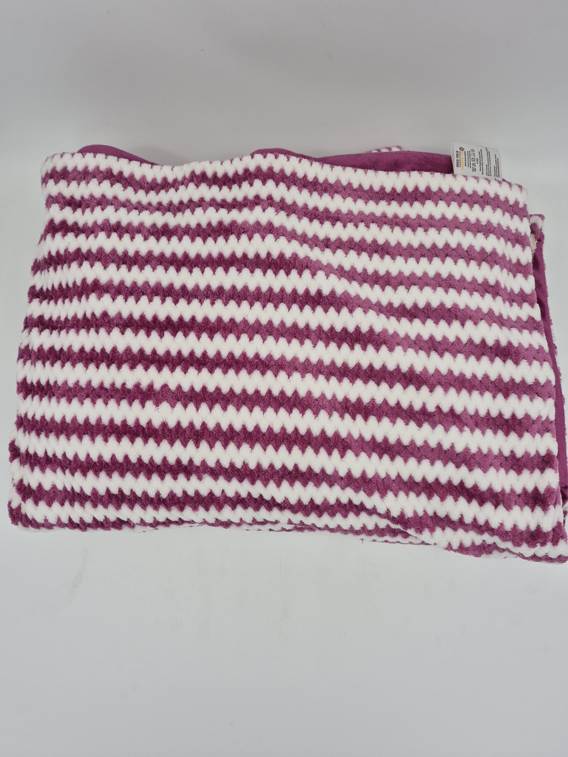 Mikronesse - Cashma Plüsch Kuscheidecke Streifen (Gelb und Lila) – Bild 4