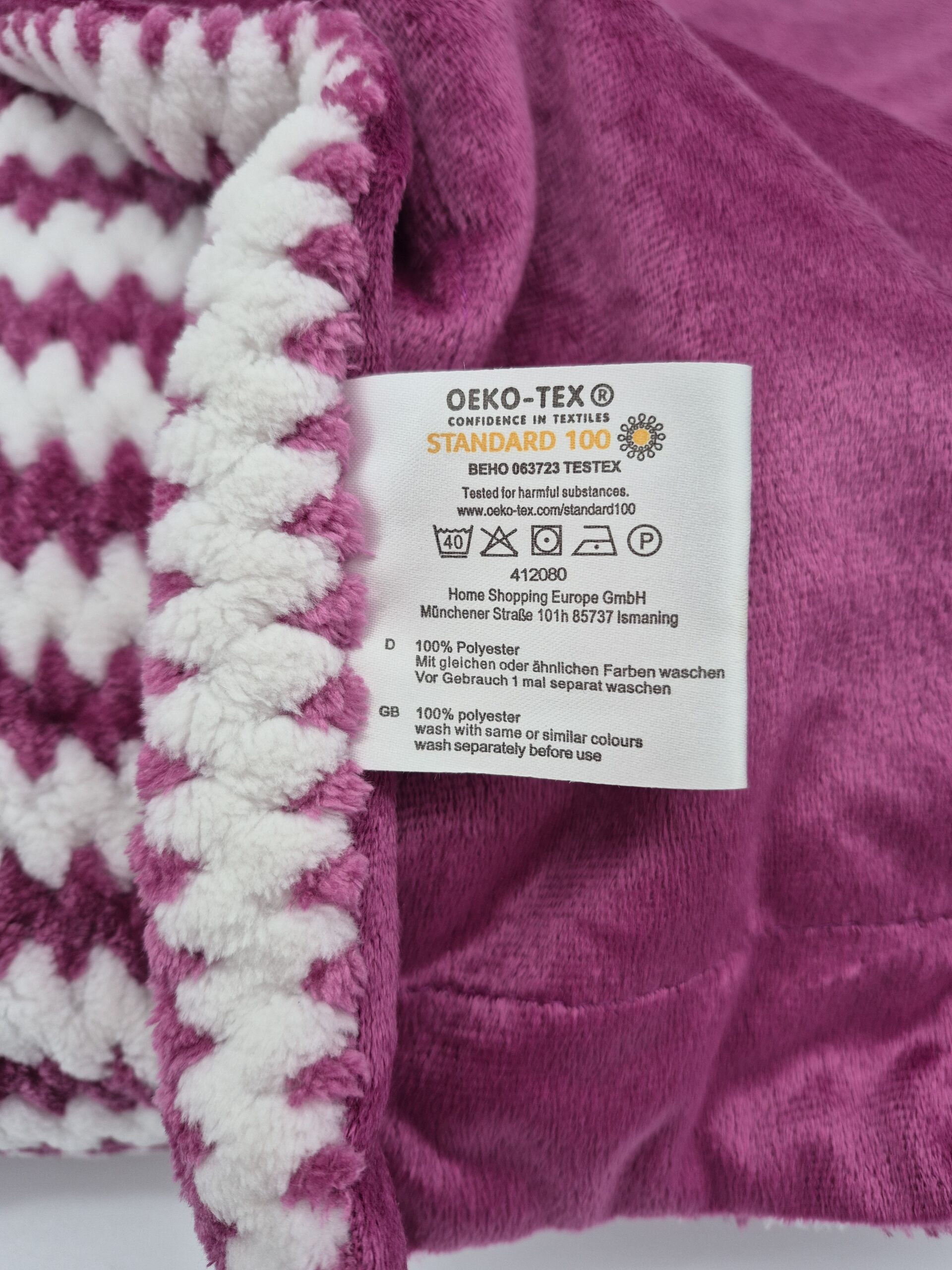 Mikronesse - Cashma Plüsch Kuscheidecke Streifen (Gelb und Lila) – Bild 5