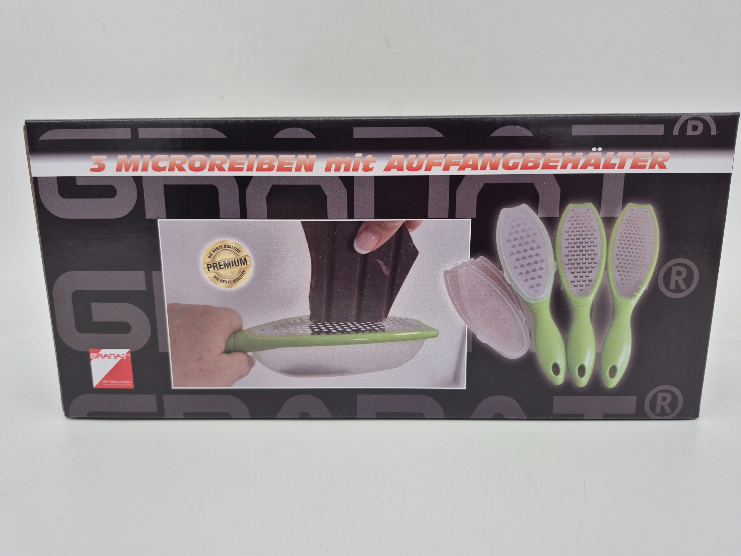 3 Microreiben mit Auffangschale – Premiumqualität von GRANAT®