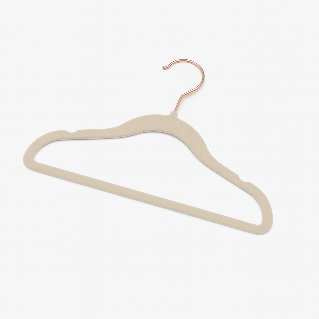 Kleiderbügel (20stk. set) – Anti-Rutsch Beige Samt